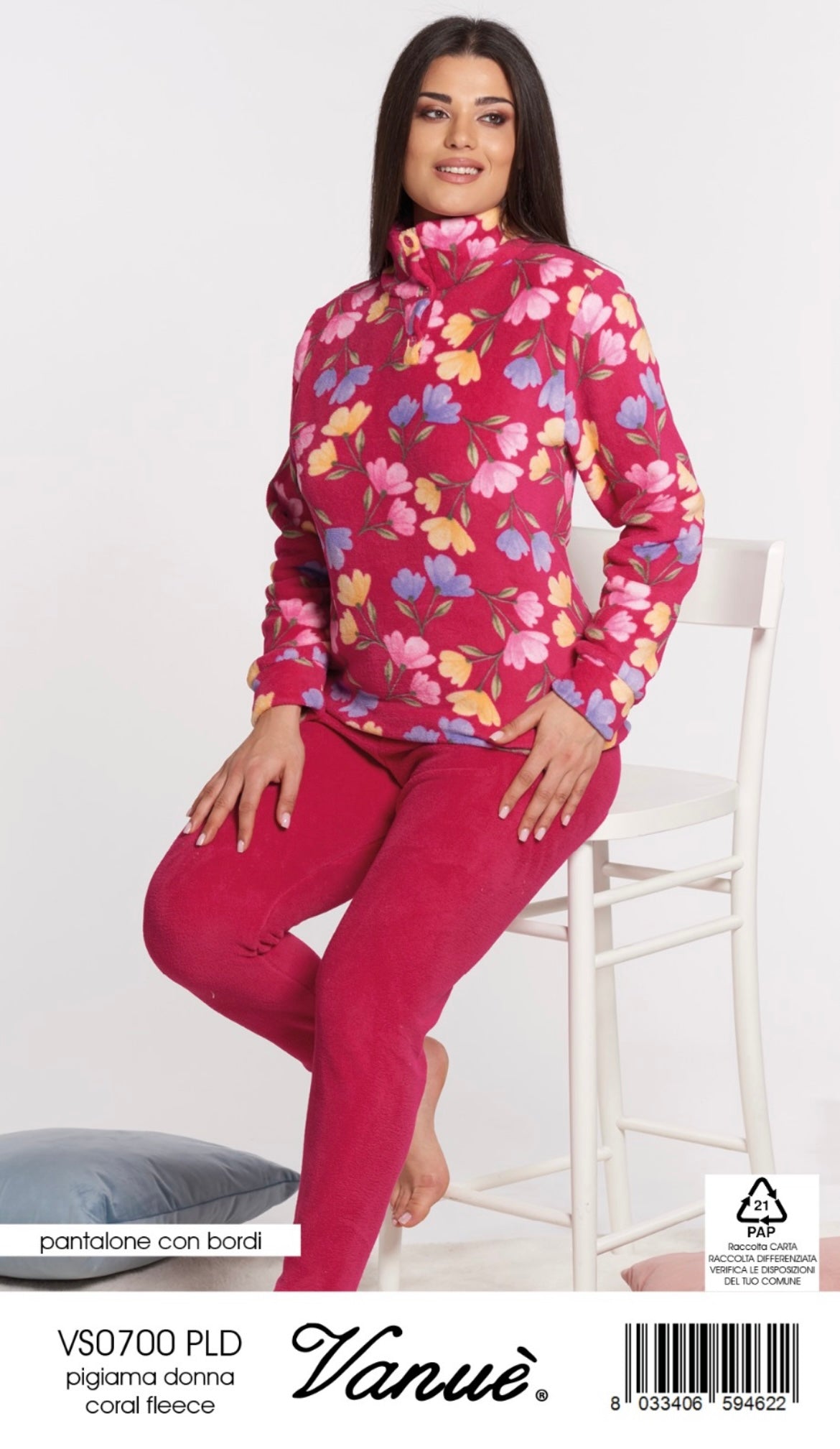 Pigiama donna Coral feece VANUÈ 0700