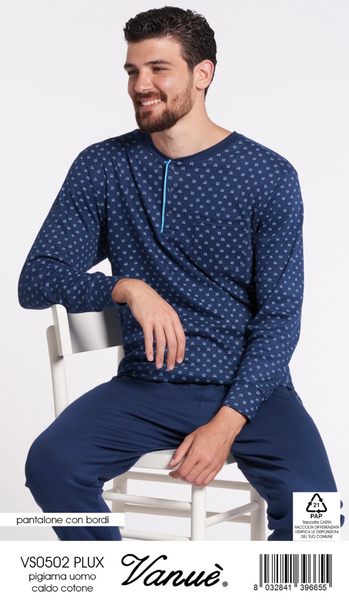 Pigiama uomo calibrato caldocotone VANUÈ 0502