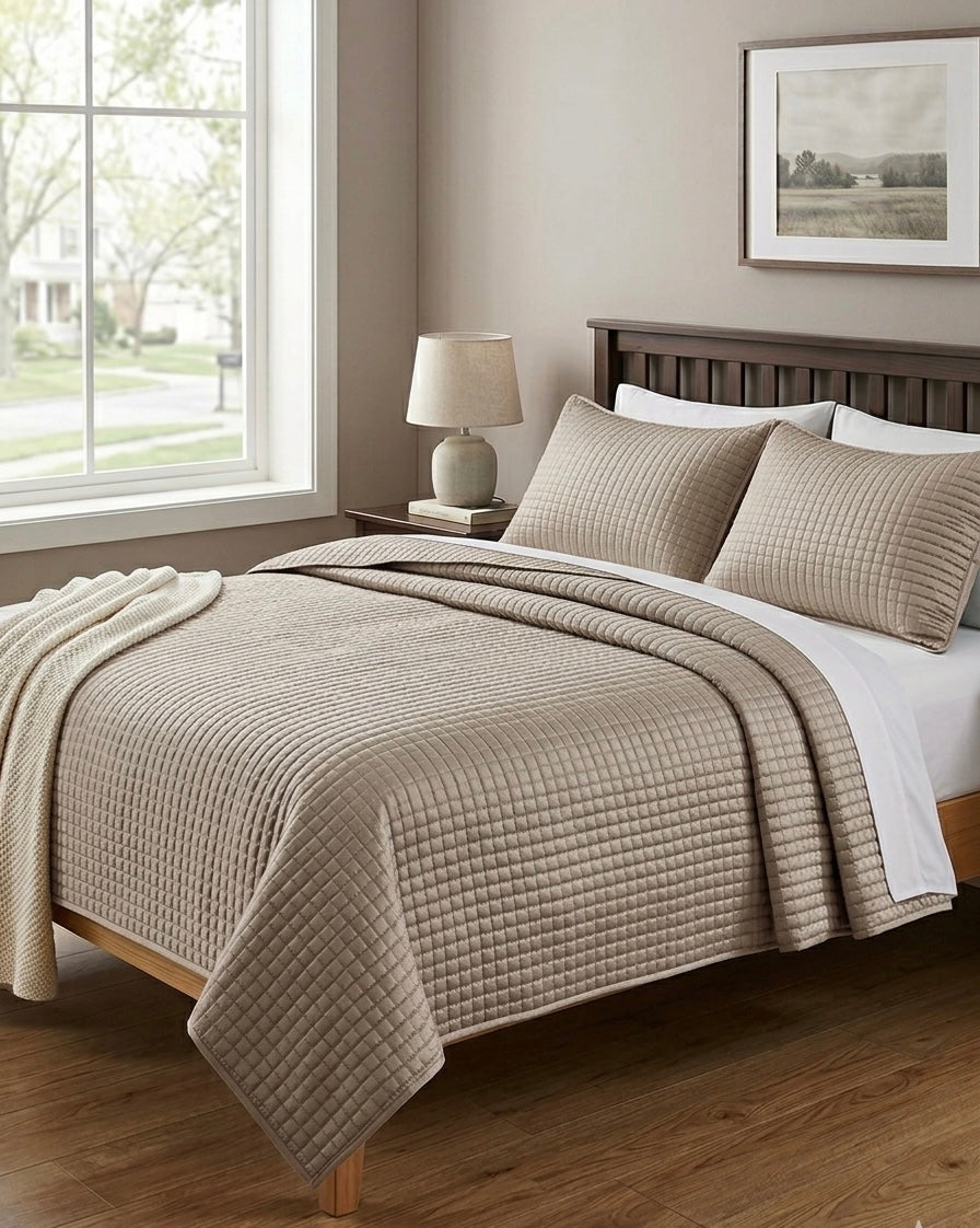 Trapuntino matrimoniale saten Riviera Bohemia