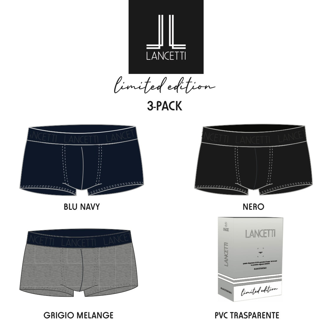 3pack Boxer LANCETTI 4315