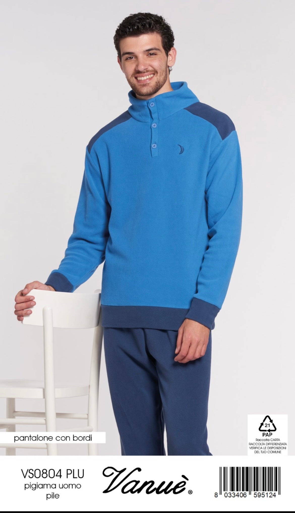 Pigiama uomo in coral feece VANUÈ 0804