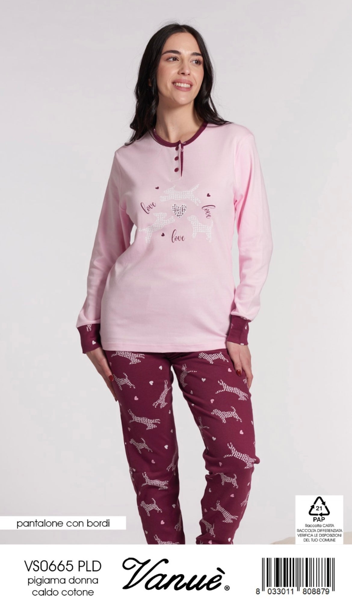 Pigiama donna caldocotone VANUÈ 0665