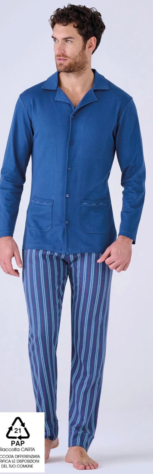 Pyjama chaud en coton pour homme Pigiamiamoci 3332