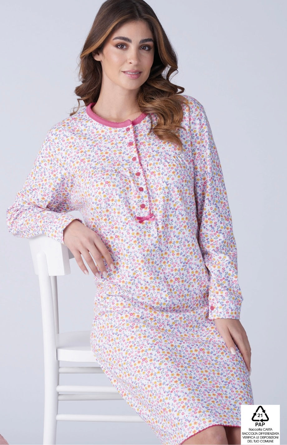 Camicia da notte caldocotone Karelpiù 9017