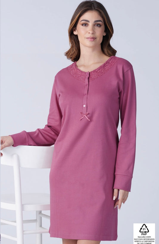 Camicia da notte caldocotone Karelpiù 9045
