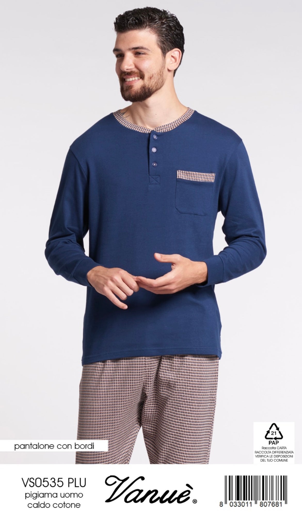 Pigiama uomo caldocotone VANUÈ 0535