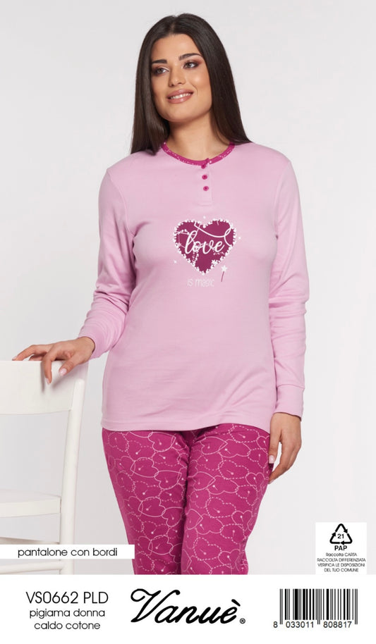 Pigiama donna caldocotone vanuè  0662