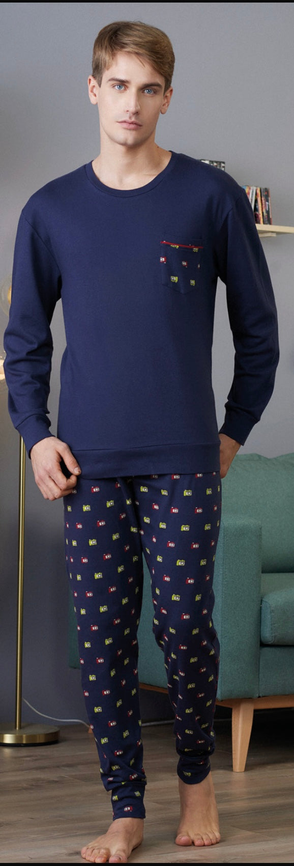 Karelpiù SE7510 pyjama homme chaud en coton