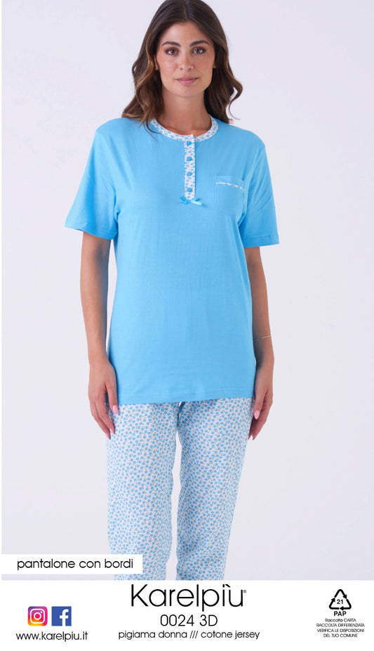 Pigiama donna cotone 3 pezzi Karelpiù 0024