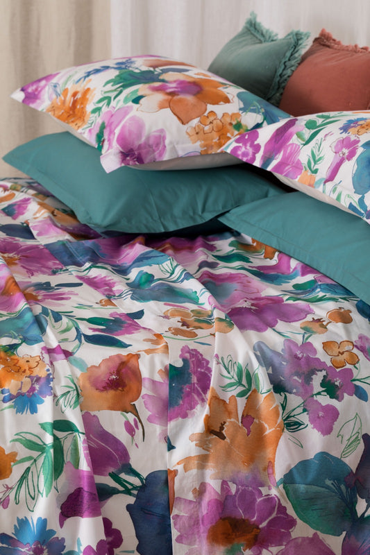 Lenzuola matrimoniale percalle Riviera Melika